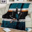 San Jose Sharks Sherpa Blanket - Grunge Nhl Hockey Soft Blanket, Warm Blanket
