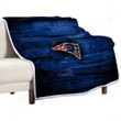 New England Patriots Sherpa Blanket - Nfl Blue Wooden American Baseball Team Soft Blanket, Warm Blanket