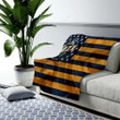 Utah Jazz Cozy Blanket - American Basketball Club American Flag Blue Yellow Flag Soft Blanket, Warm Blanket