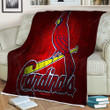 St Louis Cardinals Sherpa Blanket - American Baseball Team Red Stone St Louis Cardinals Soft Blanket, Warm Blanket