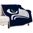 White Seahawks  Sherpa Blanket - Blue Seattle Seahawks  Soft Blanket, Warm Blanket