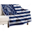 San Diego Padres Sherpa Blanket - American Baseball Club American Flag Blue-White Flag Soft Blanket, Warm Blanket