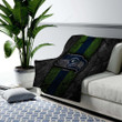 Seattle Seahawks Cozy Blanket - Black Stone Nfl Nfc Soft Blanket, Warm Blanket