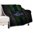Seattle Seahawks Sherpa Blanket - Black Stone Nfl Nfc Soft Blanket, Warm Blanket