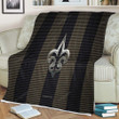 New Orleans Saints Sherpa Blanket - American Football Club Metal Gold Black Metal Mesh  Soft Blanket, Warm Blanket