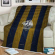 Nashville Predators Sherpa Blanket - American Hockey Club Metal Yellow-Blue Metal Mesh  Soft Blanket, Warm Blanket