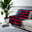 Minnesota Twins Cozy Blanket - American Baseball Club American Flag Blue Red Flag Soft Blanket, Warm Blanket
