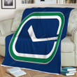 Vancouver Canucks Sherpa Blanket - Hockey Stick Nhl Vancouver Soft Blanket, Warm Blanket