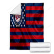 Minnesota Twins Cozy Blanket - American Baseball Club American Flag Blue Red Flag Soft Blanket, Warm Blanket