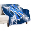 New York Baseball Blue Letters Ny Yankees Sherpa Blanket -  Soft Blanket, Warm Blanket