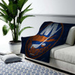 New York Islanders Cozy Blanket - American Hockey Team Orange Stone New York Islanders Soft Blanket, Warm Blanket