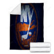 New York Islanders Cozy Blanket - American Hockey Team Orange Stone New York Islanders Soft Blanket, Warm Blanket