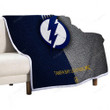 Nhl Tampa Bay Lightning Sherpa Blanket - Ash And Gray Basketball Sports  Soft Blanket, Warm Blanket