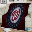 Washington Nationals Sherpa Blanket - American Baseball Team Red Stone Washington Nationals Soft Blanket, Warm Blanket