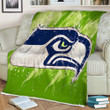 Seattle Seahawks Sherpa Blanket - Grunge American Football Team  Soft Blanket, Warm Blanket