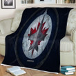 Winnipeg Jets Sherpa Blanket - Canadian Hockey Team Blue Stone Winnipeg Jets Soft Blanket, Warm Blanket
