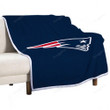 New England Patriots Sherpa Blanket - American Football New England Nfl Soft Blanket, Warm Blanket