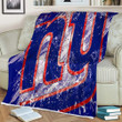 New York Giants Sherpa Blanket - Grunge American Football Team  Soft Blanket, Warm Blanket