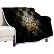 New Orleans Saints Sherpa Blanket - Glitter Nfl Black Brown Checkered  Soft Blanket, Warm Blanket