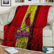 St Louis Cardinals Sherpa Blanket - Grunge Baseball Club Mlb Soft Blanket, Warm Blanket
