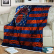 New York Knicks American Flag Club Sherpa Blanket - Grunge Grunge American Flag Soft Blanket, Warm Blanket