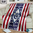 Tampa Bay Rays Sherpa Blanket - Silk American Flag Soft Blanket, Warm Blanket