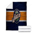 Utah Jazz Cozy Blanket - Nba Wooden Basketball Soft Blanket, Warm Blanket