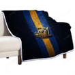 Utah Jazz Sherpa Blanket - Golden Nba Blue Metal  Soft Blanket, Warm Blanket