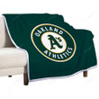 Oakland As 1 Sherpa Blanket - Athletics  Soft Blanket, Warm Blanket