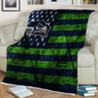 Seattle Seahawks American Football Club Sherpa Blanket - Grunge Grunge American Flag Soft Blanket, Warm Blanket