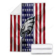 Philadelphia Eagles Cozy Blanket - Silk American Flag Soft Blanket, Warm Blanket