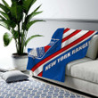 New York Rangers Cozy Blanket - Nhl Blue Abstraction Lines Soft Blanket, Warm Blanket