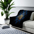 Orlando Magic Cozy Blanket - Glitter Nba Blue Black Checkered  Soft Blanket, Warm Blanket