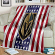 Vegas Golden Knights Sherpa Blanket - Silk American Flag Soft Blanket, Warm Blanket