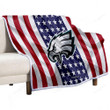 Philadelphia Eagles Sherpa Blanket - Silk American Flag Soft Blanket, Warm Blanket