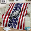 Philadelphia Eagles Sherpa Blanket - Silk American Flag Soft Blanket, Warm Blanket