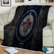 Winnipeg Jets Sherpa Blanket - Hockey Club Nhl Black Stone Soft Blanket, Warm Blanket