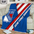 New York Rangers Sherpa Blanket - Nhl Blue Abstraction Lines Soft Blanket, Warm Blanket
