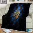 Orlando Magic Sherpa Blanket - Glitter Nba Blue Black Checkered  Soft Blanket, Warm Blanket