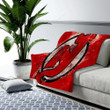 New Jersey Devils Grunge  Cozy Blanket - American Hockey Club Red  Soft Blanket, Warm Blanket