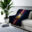 Washington Nationals Cozy Blanket - Golden Mlb Blue Metal  Soft Blanket, Warm Blanket