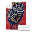 New Orleans Pelicans Geometric Cozy Blanket - American Basketball Club Nba Soft Blanket, Warm Blanket