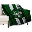 New York Jets Sherpa Blanket - Grunge Nfl American Football Soft Blanket, Warm Blanket