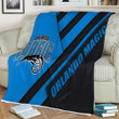 Orlando Magic Sherpa Blanket - American Basketball Club Black And Blue Abstraction Soft Blanket, Warm Blanket