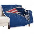 New England Patriots Sherpa Blanket - Geometric American Football Club 2001 Soft Blanket, Warm Blanket