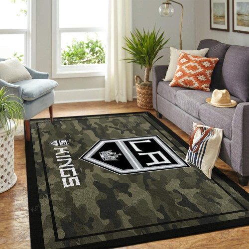 Los Angeles Kings Nhl Area Rugs - Camo Style Team Logo Home Usa Rugs, Living Room Rugs, Outdoor Rug, Washable Rugs, Rugs For Sale