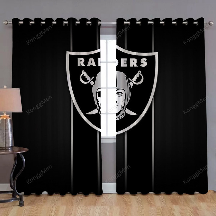 Oakland Raiders Window Curtains - Football Blackout Curtains, Living Room Curtains For Window