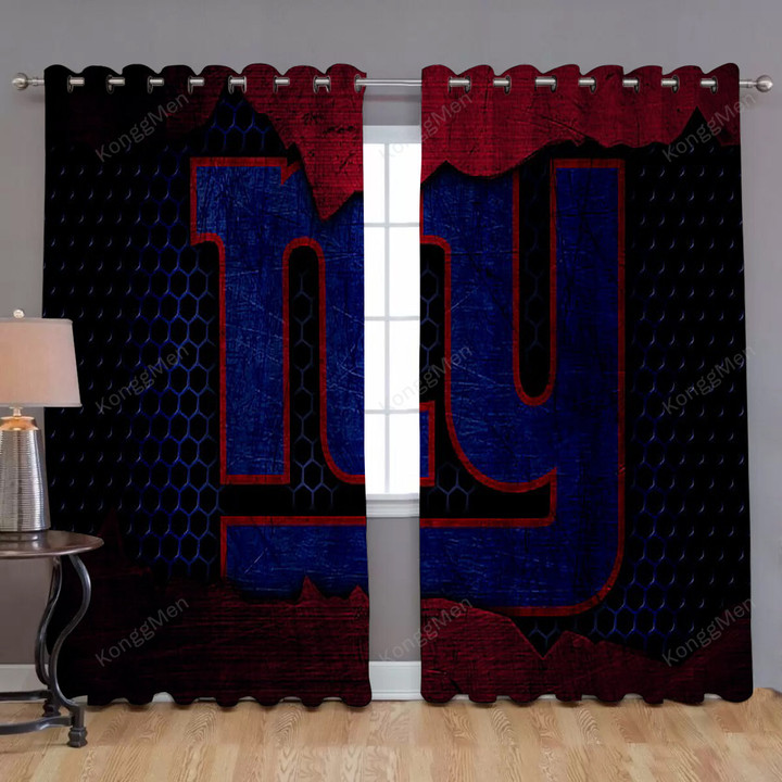 New York Giants Logo Window Curtains - Nfl Blackout Curtains, Living Room Curtains For Window