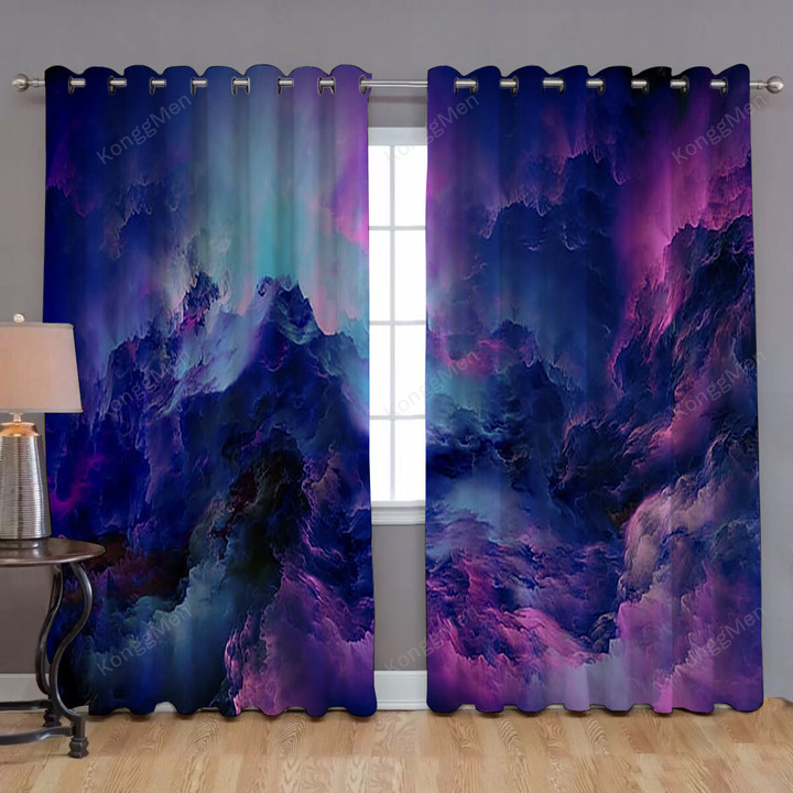 Colorful Clouds Abstract Window Curtains - Blackout Curtains, Living Room Curtains For Window