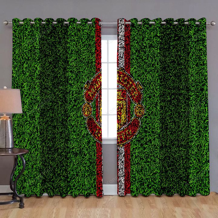 Manchester United Fc Football Lawn Window Curtains - Emblem Blackout Curtains, Living Room Curtains For Window